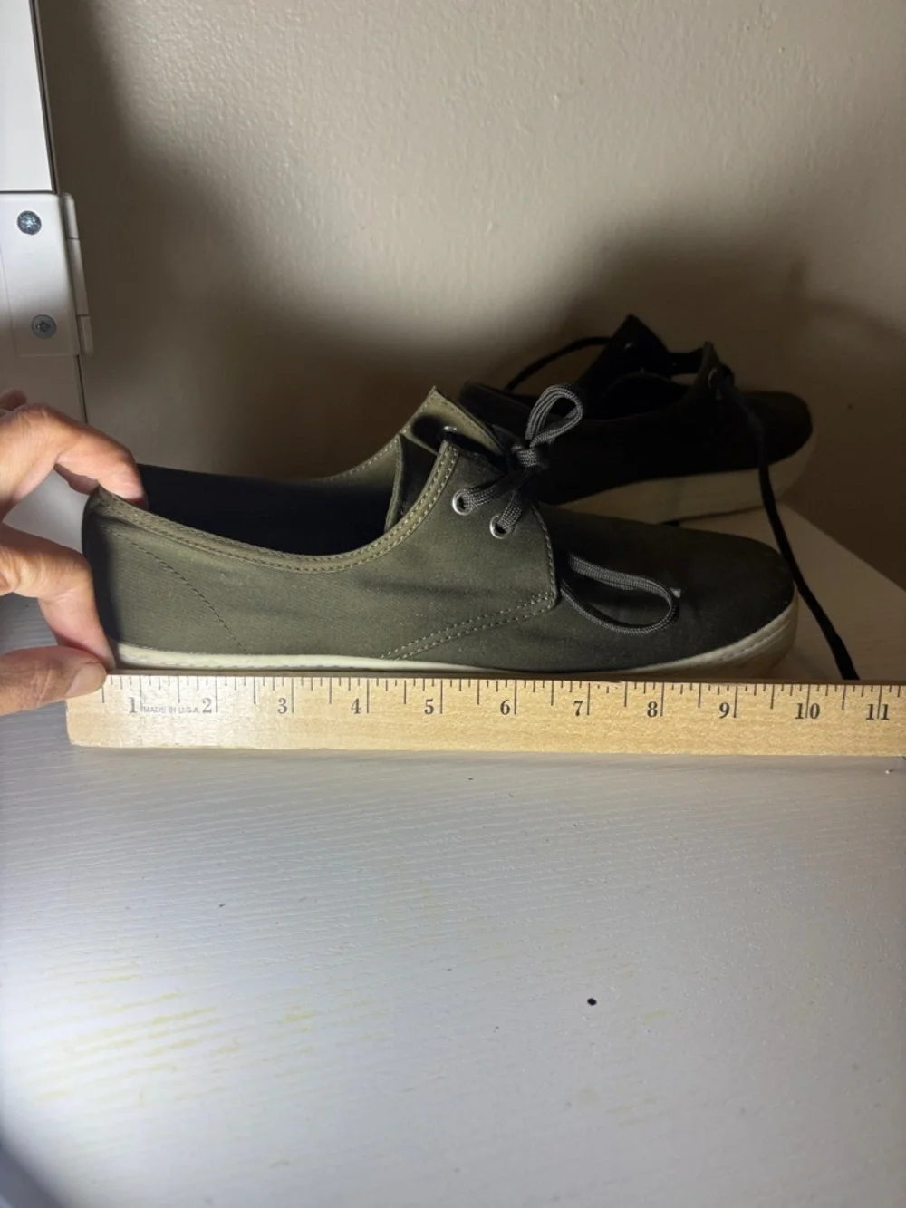 Prada Olive Canvas Low-Top Sneakers with White Sole